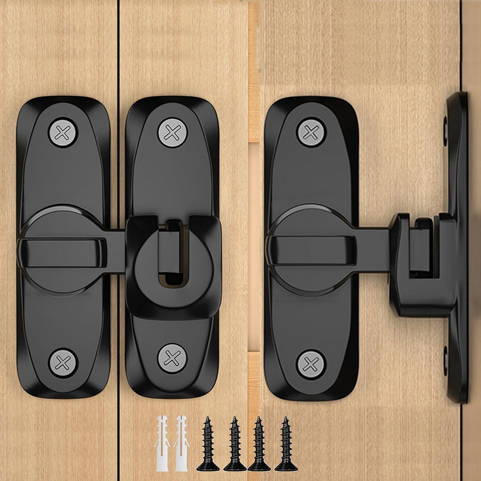 Barn Door Lock, 90/180 Degree Gate Latches, Zinc Alloy Right Angle Door