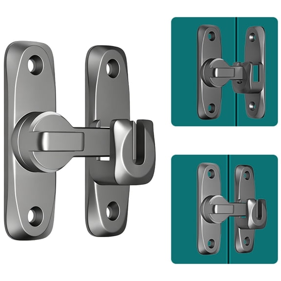 Barn Door Lock, Sliding Door Flip Latch Security Bolt Lock, Anti Slip Twist Bar Barn Door Latch Hardware, Privacy Swing Bolt Lock for Closet Cabinet Sliding Gate Indoor Storage Door Safety Fixing