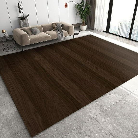 Barn Door Mat 5x8ft Vintage Country Style Rug, Brown Barn Wood Texture Farmhouse Rug, with Anti-Slip Backing Washable Indoor Carpet for Living Room Bedroom Study Dining Room