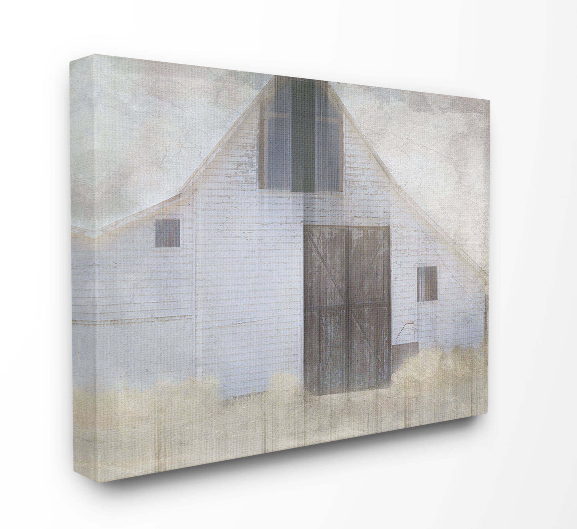 Barn Door Neutral Palette Planked Look Art Canvas Wall Art