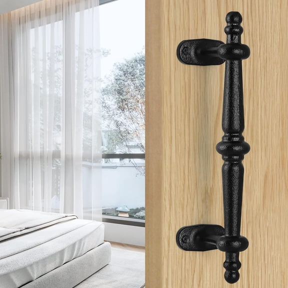 Barn Door Pull Handle, 9" Heavy Solid Cast Iron Gate Handle, Rustic Door Handle for Fence, Shed, Garage