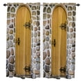 thumbnail image 1 of Barn Door Retro Curtains For Living Room Kitchen Curtain Bedroom Decorative Window Treatments Home Drapes, 1 of 7
