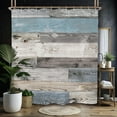 thumbnail image 1 of Barn Door Rustic Bathroom Shower Curtain 84W by 84H Inch Farmhouse Brown Wood Wooden Country Vintage Rural Polyester Fabric 12 Plastic Hooks Waterproof Decor, 1 of 5