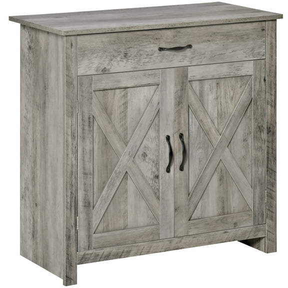 Barn Door Style Cabinet For Buffet, Gray Wash. Kitchen, Living Room, Entryway. Ample Storage With Drawer & Cabinet. Adjustable Shelving. Particleboard. Tipping. 31.5"w X 15.99"d 31.5"h. 90.2 Lbs