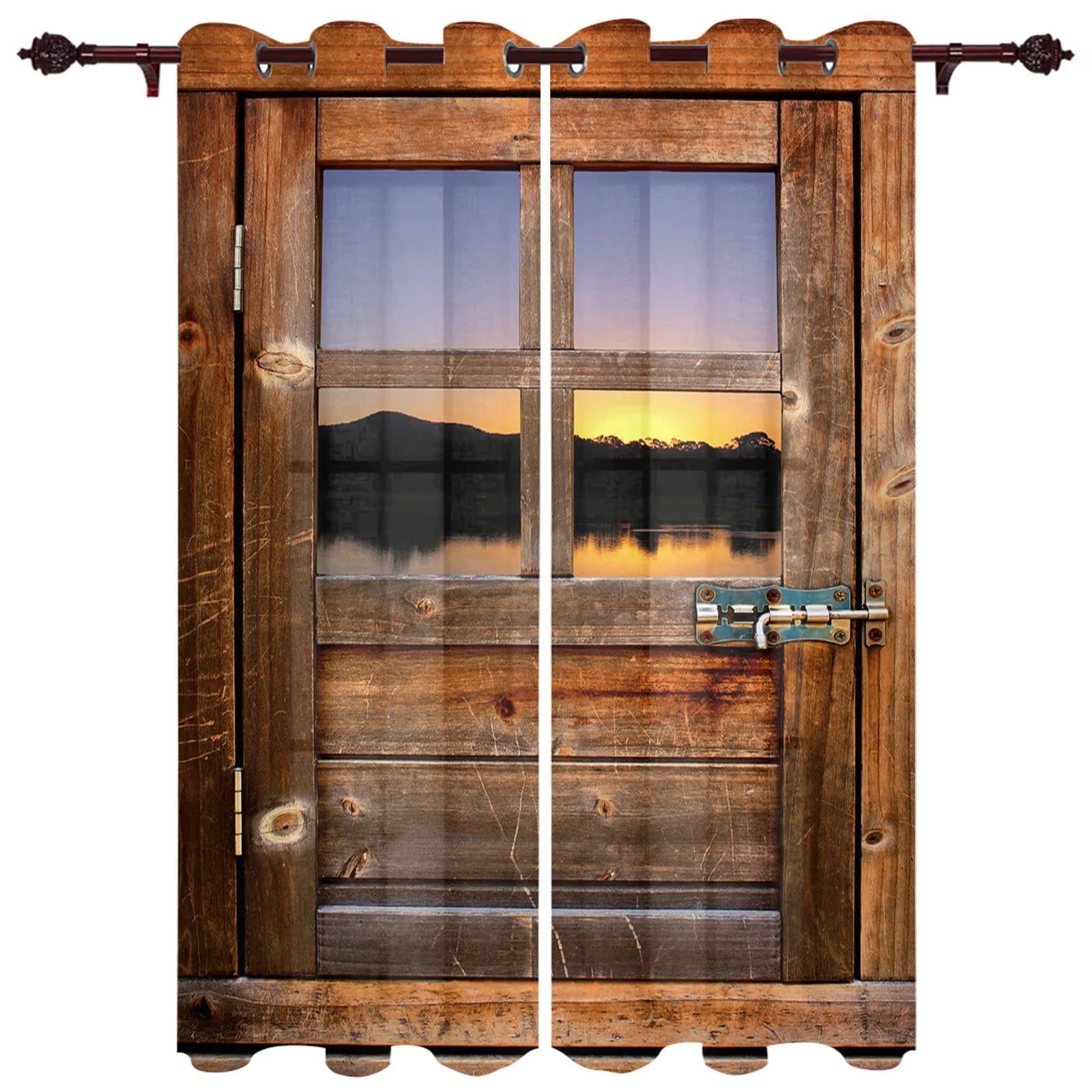 Barn Gate Retro Decoration Home Curtains Household Goods Living Room