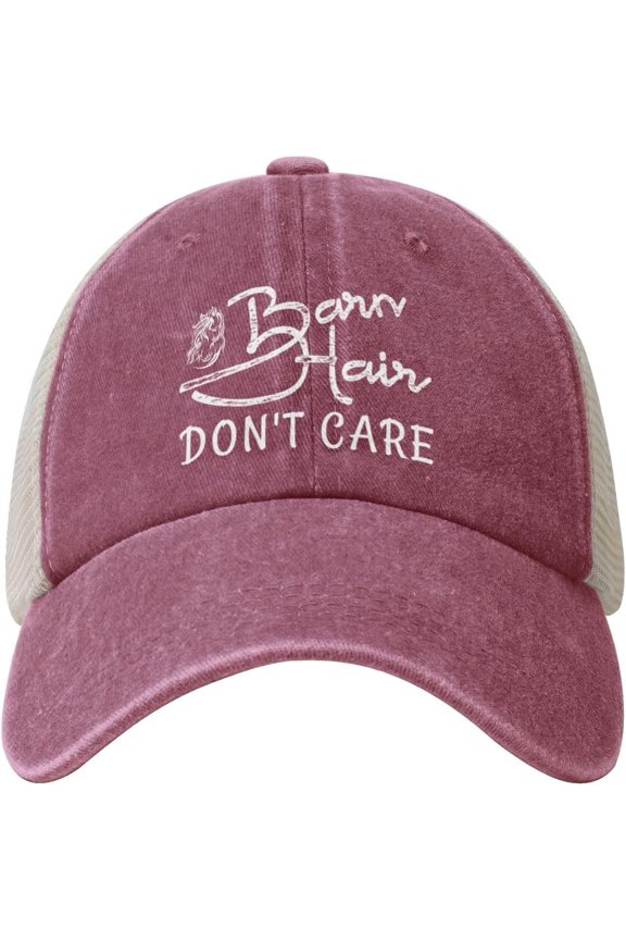 Barn Hair Don't Care Cowboy Hat Men Vintage Mesh Baseball Cap Women Dad Hat Sun Hat Trucker Hat Black