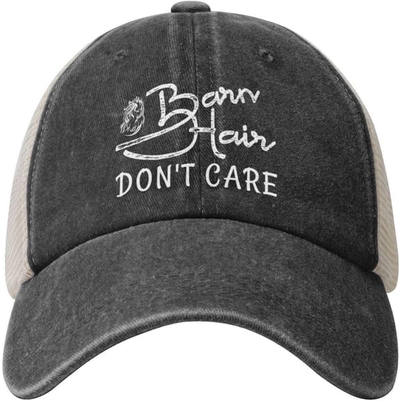 Barn Hair Don't Care Cowboy Hat Men Vintage Mesh Baseball Cap Women Dad Hat Sun Hat Trucker Hat Black