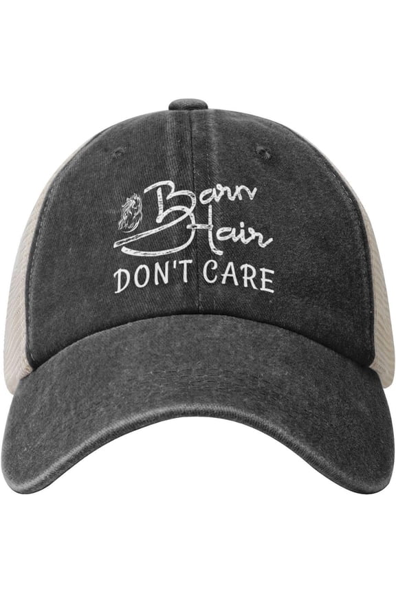 Barn Hair Don't Care Cowboy Hat Men Vintage Mesh Baseball Cap Women Dad Hat Sun Hat Trucker Hat Black