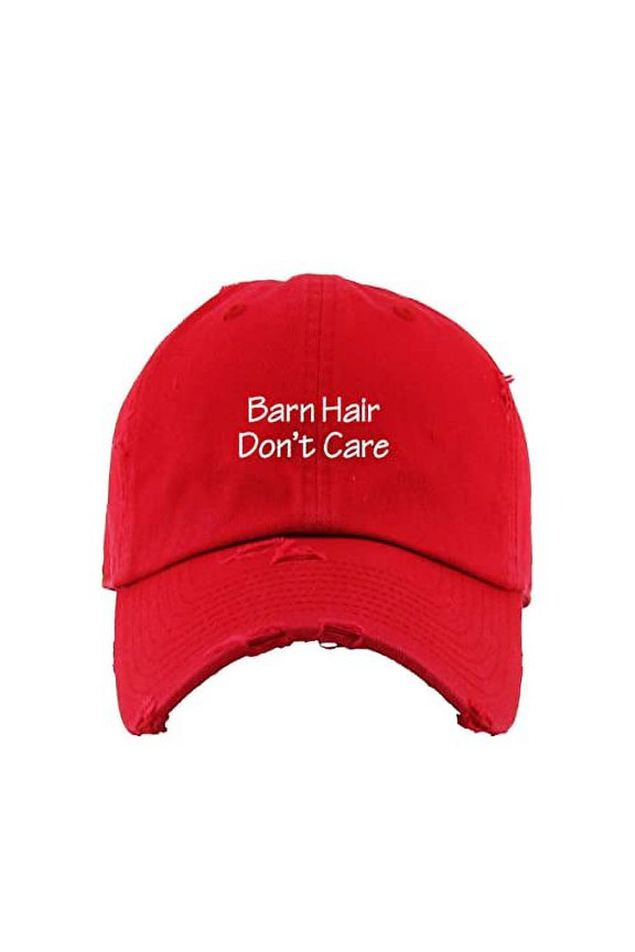 Barn Hair Don't Care Vintage Baseball Cap Embroidered Cotton Adjustable Distressed Dad Hat