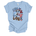 thumbnail image 1 of Barn In The USA 4th Of July Red White And Blue Independence Day Cute Cows  Short Sleeve Ladies Graphic T-Shirt-Baby Blue-xxl, 1 of 1