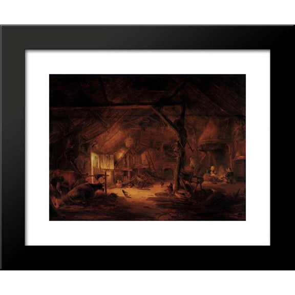 Barn Interior 20x24 Framed Art Print by Ostade, Isaac van
