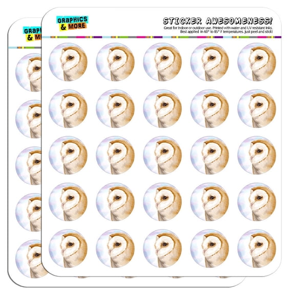Barn Owl Bird 1" Scrapbooking Crafting Stickers