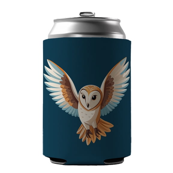 Barn Owl Bird Flying Drink Beer Soda Insulated Sleeve Holder Can Cooler Hugger