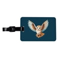 thumbnail image 1 of Barn Owl Bird Flying Faux Leather Travel Luggage Tag, 1 of 7