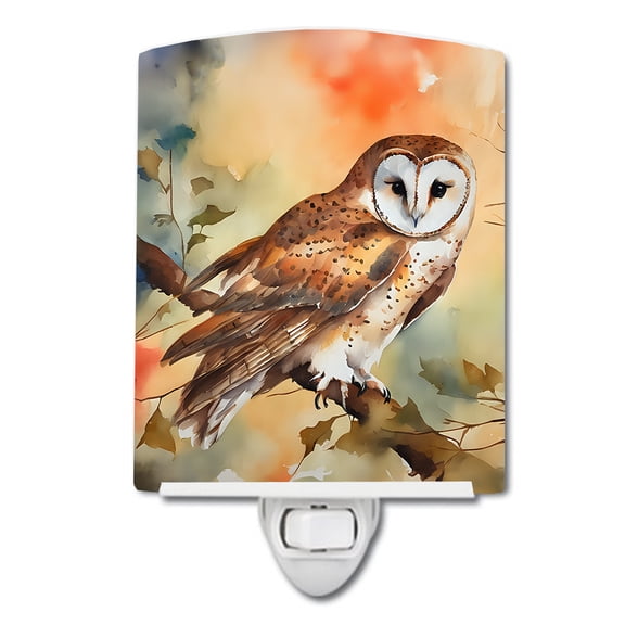 Barn Owl Ceramic Night Light 4 in x 6 in