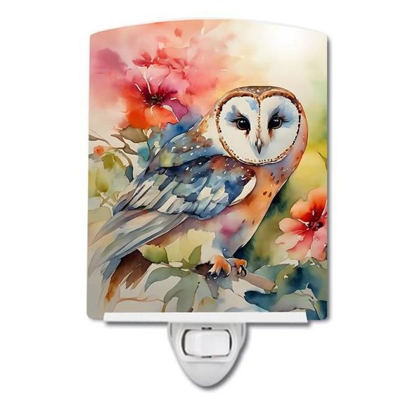 Barn Owl Ceramic Night Light 4 in x 6 in