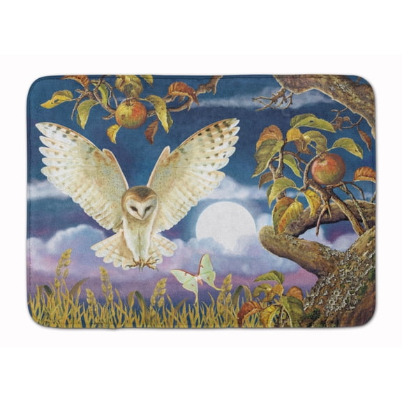 Barn Owl In The Apple Orchard Machine Washable Memory Foam Mat