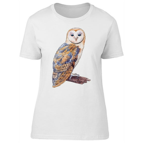 Barn Owl On Branch T-Shirt Women -Image by Shutterstock, Female Medium