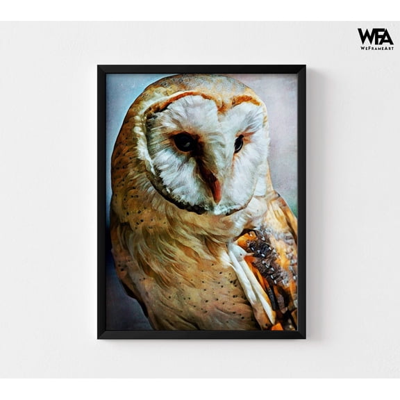 Barn Owl Painting Print, Framed Small Owl Art, Country Owl Art, Serene Barn Owl Print, Original Bird Art, Bird Love Art, Framed Wall Art