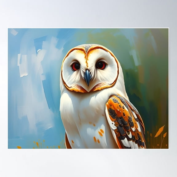 Barn Owl Portrait. Nocturnal Bird Animal Wildlife Conservation Poster Wall Art, Modern Wall Decor For Living Room Bedroom, 24x36 UNFRAMED