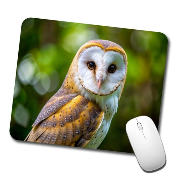 Barn Owl Raptor Bird Of Prey Mouse Pad Low Profile Gaming Mat