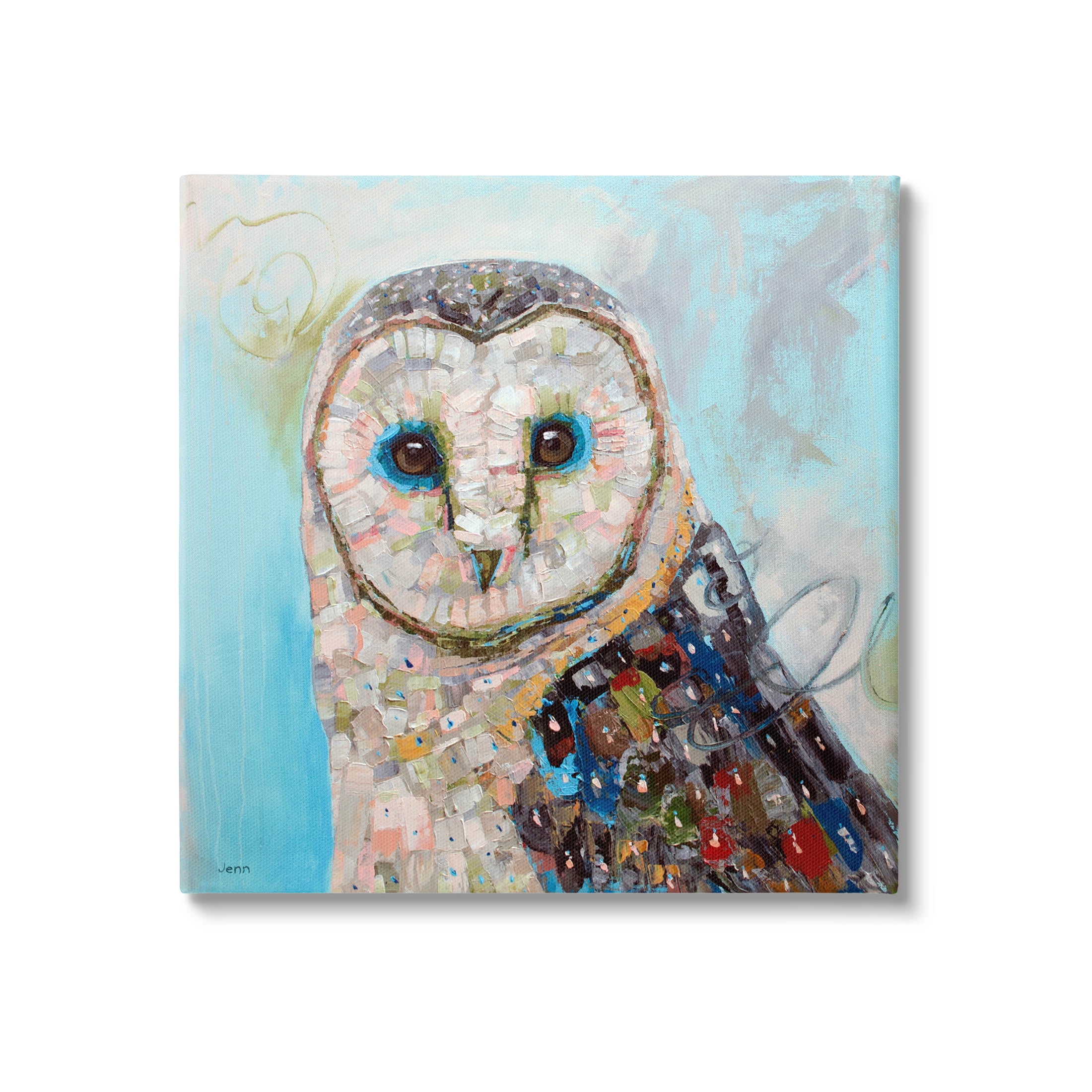 Barn Owl Urban Style Modern Animals & Insects Painting Gallery Wrapped Canvas Print Wall Art