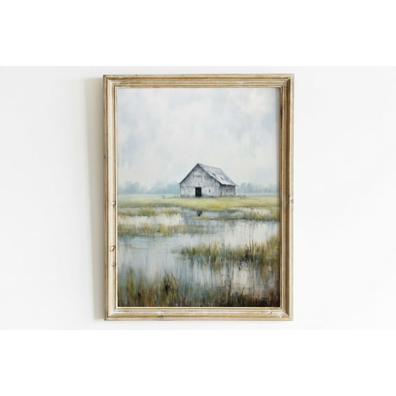 Barn Print, Old Barn Painting, Rustic Farmhouse Decor, Vintage Countryside Print, Country Home Wall Art, Country Style Home Decor Wall Art, Modern Wall Decor, 8x12 UNFRAMED