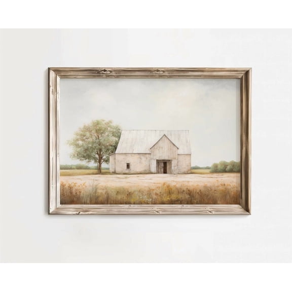 Barn Print, Rustic Farmhouse Wall Decor, Vintage Countryside Painting, Country House, Old Barn Wall Art, Country Style Home Decor Wall Art, Modern Wall Decor, 8x12 UNFRAMED