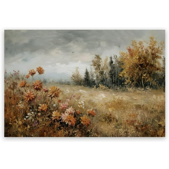 Barn & Pumpkin Farmhouse Wall Art - Canvas Fall Countryside Scene