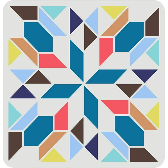 Barn Quilt Stencil 11.8x11.8inch Reusable Kaleidoscope Quilt Block Diamond Pattern Stencil