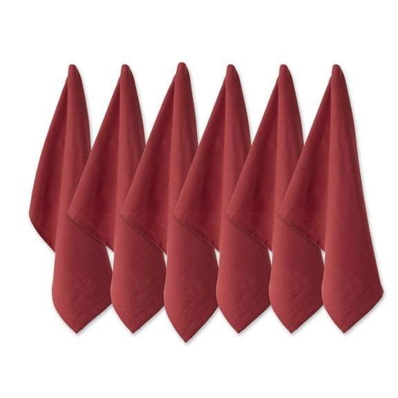 Barn Red Flat Woven Dishtowels Set of 6