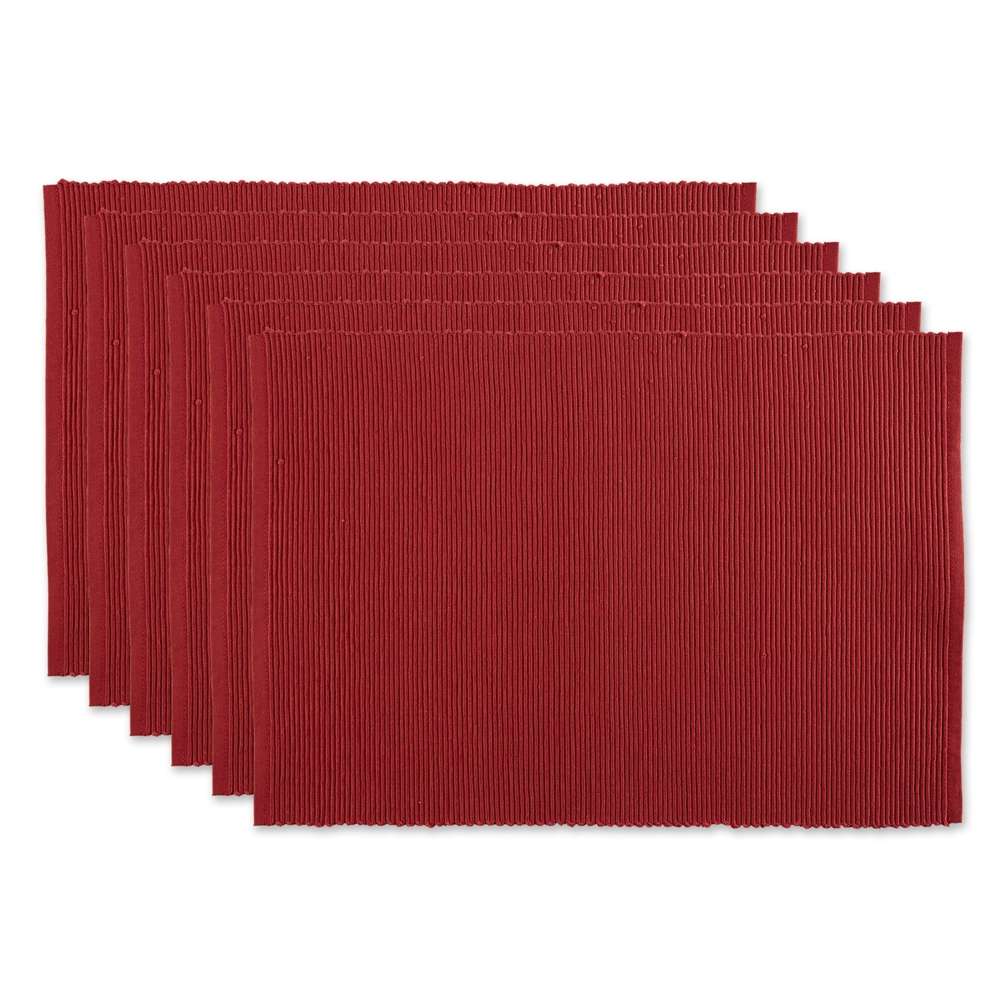 Barn Red Ribbed Cotton Placemat Set of 6