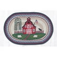 thumbnail image 1 of Barn Scene Oval Patch Rug, 1 of 1