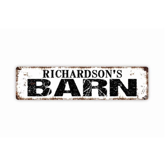 Barn Sign - Farm Farmhouse Ranch Cattle Horses Tack Room Rustic Street Metal Aluminum Sign or Door Name Plate Plaque - Size: 16 x 4 Inches