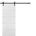 thumbnail image 1 of Barn Sliding White Door 30x80 with Black Hardware, 1 of 6
