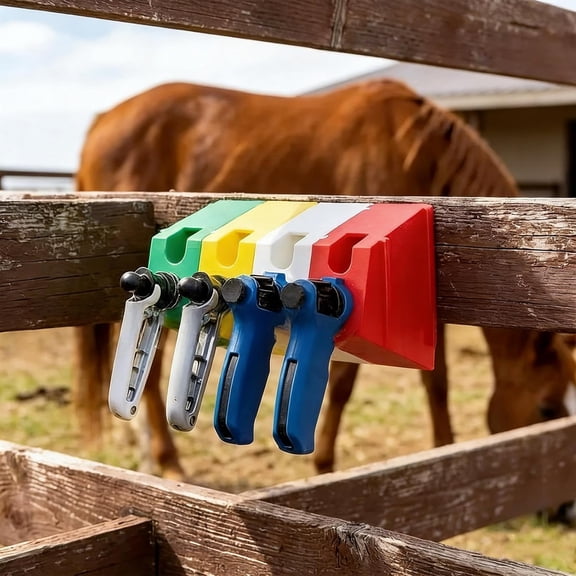 Barn Storage System, Farm Equipment Holder - Livestock Tool Rack, 5.55x4.76x2.01 Inches Magnetic Care Organizer with Strong Grip, Stall Hanger for Cattle Horse Swine Barn(4pcs)Q