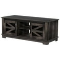 thumbnail image 1 of Barn Style Coffee Table with Storage - Dark Brown Center Table with Mesh Barn Door & Adjustable Shelf, Industrial Farmhouse Living Room Table, Multifunctional, 1 of 8