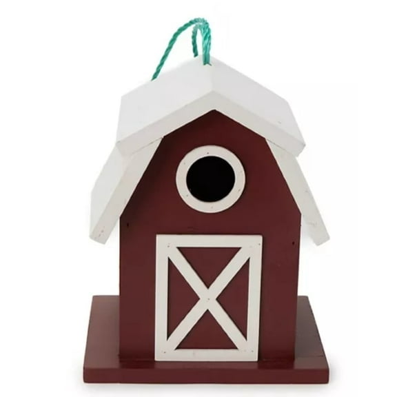 Barn Style Wood Bird Feeding Stations, Red, 1 Pack