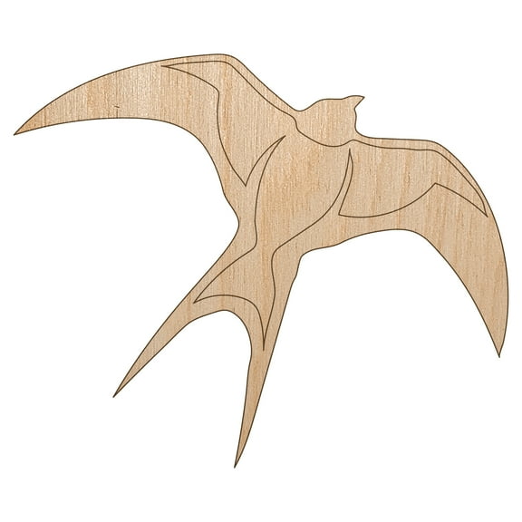 Barn Swallow Bird in Flight Wood Shape Unfinished Piece Cutout Craft DIY Projects - 4.70 Inch Size - 1/8 Inch Thick