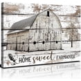 thumbnail image 1 of Barn Wall Art Farmhouse Pictures Wall Decor Rustic Barn Pictures Wall Art for Kitchen Living Room Cabin Home Decor Sweet Home Sign Poster Vintage Old White Barn Painting Artwork Decorations 12x16", 1 of 6