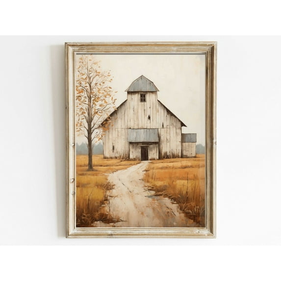 Barn Wall Decor, Rustic Farmhouse Wall Decor, Vintage Countryside Print, Old Barn Painting, Country Style Home Decor Wall Art, Modern Wall Decor, 8x12 UNFRAMED