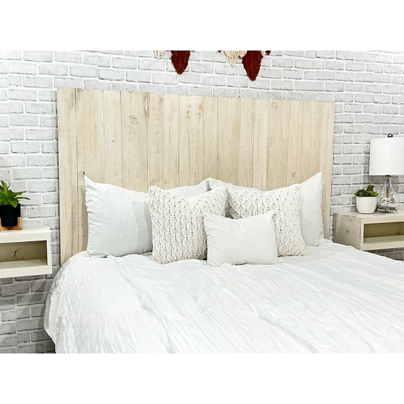 Barn Walls Antique White Headboard, Farmhouse Design, Solid Wood Headboard, Floating Panels, Wall Mount, Adjustable Height, Easy Assembly, Twin Size