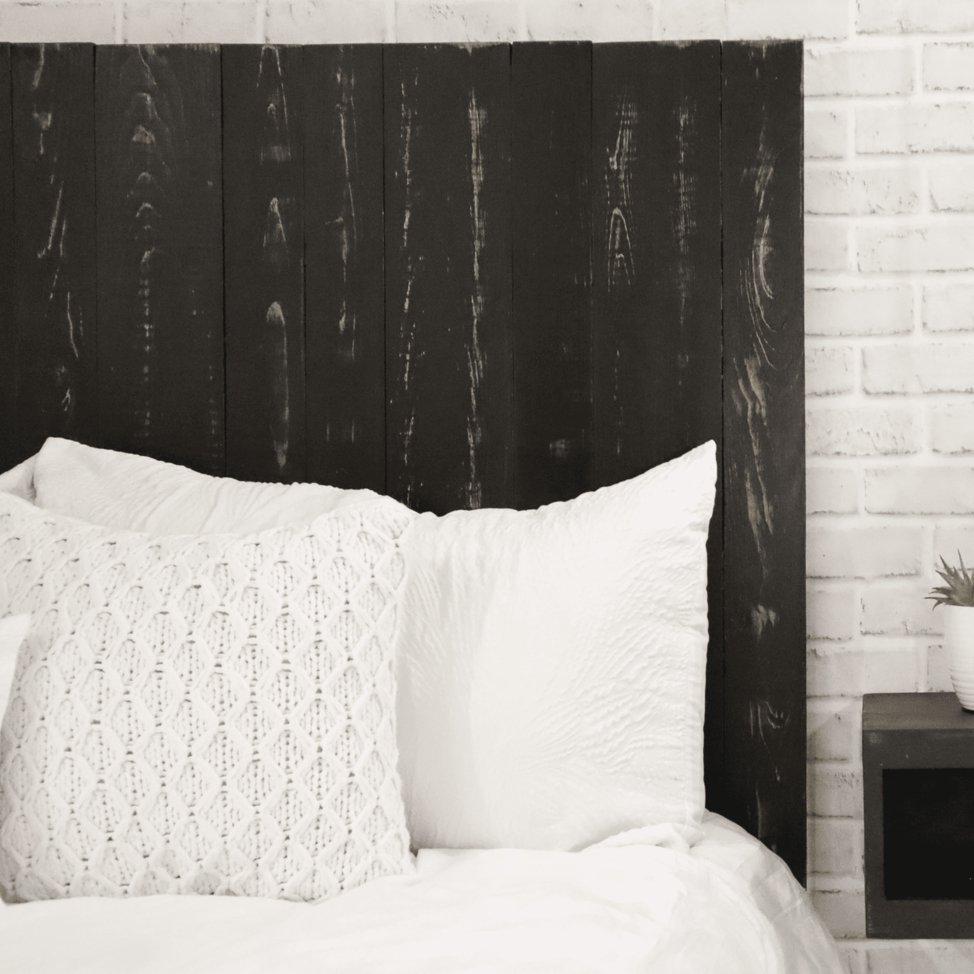Barn Walls Black Headboard, Rustic Design Weathered, Solid Wood Headboard, Floating Panels, Wall ...