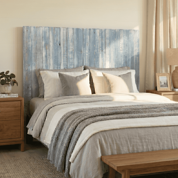 Barn Walls Solid Wood Headboard, Twin Size - Blue Powderwash