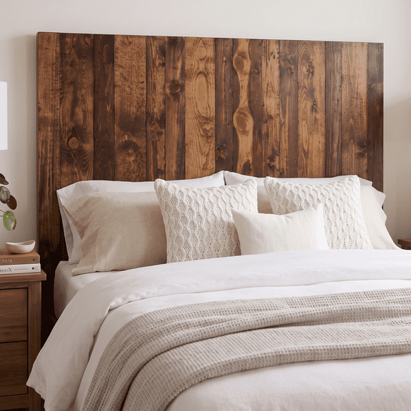 Barn Walls Solid Wood Headboard, Twin Size Bed Panels - Sonoma Amber