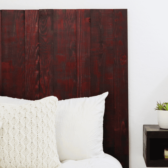 Barn Walls Red Dragon Skin Headboard, Modern Design, Solid Wood Headboard, Floating Panels, Wall Mount, Adjustable Height, Easy Assembly, Queen Size