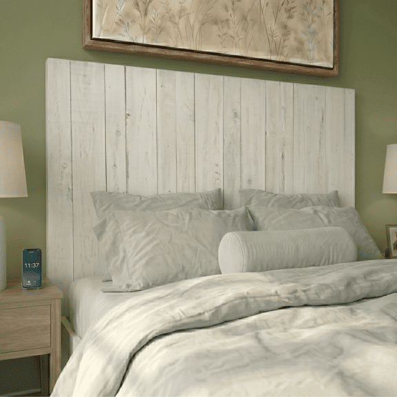 Barn Walls Solid Wood Headboard, Full Size - White Coastline