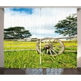thumbnail image 1 of Ambesonne Wagon Wheel Curtains 2 Panel Set, Green Meadow, 108" x 90", Multicolor, 1 of 3