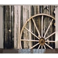 thumbnail image 1 of Ambesonne Wagon Wheel Curtains 2 Panel Set, Rusty Door, 108" x 108", Black Pale Brown, 1 of 3
