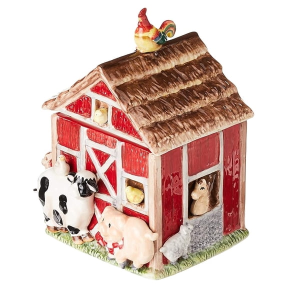 Barn Yard Cookie Jar, 10-3/8-Inch